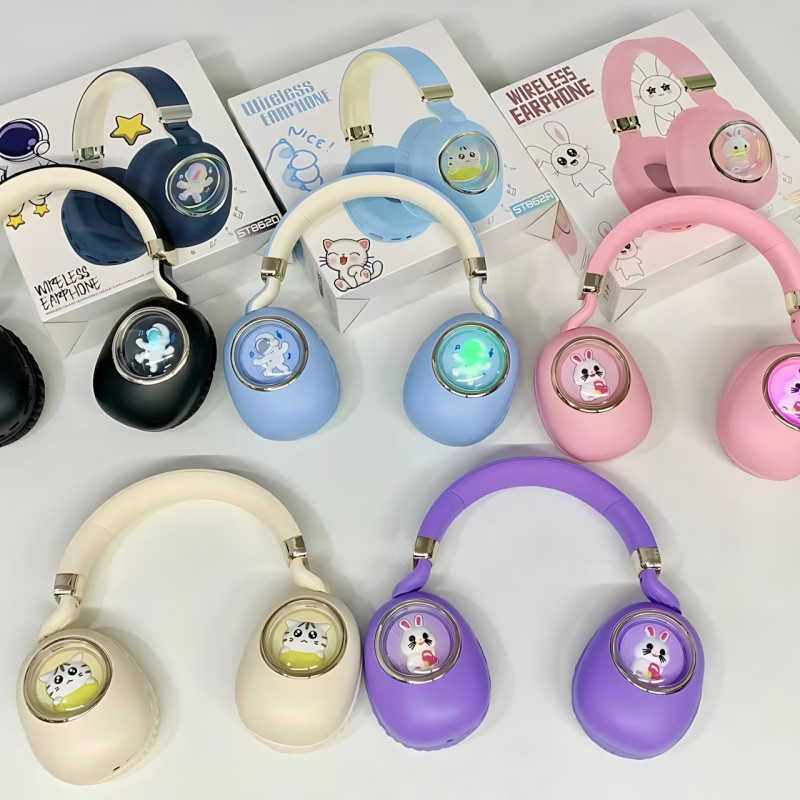 Детские беспроводные наушники ST862 A.B.C.D с Led-подсветкой, наушники TOY IN A CAPSULE фото - 8