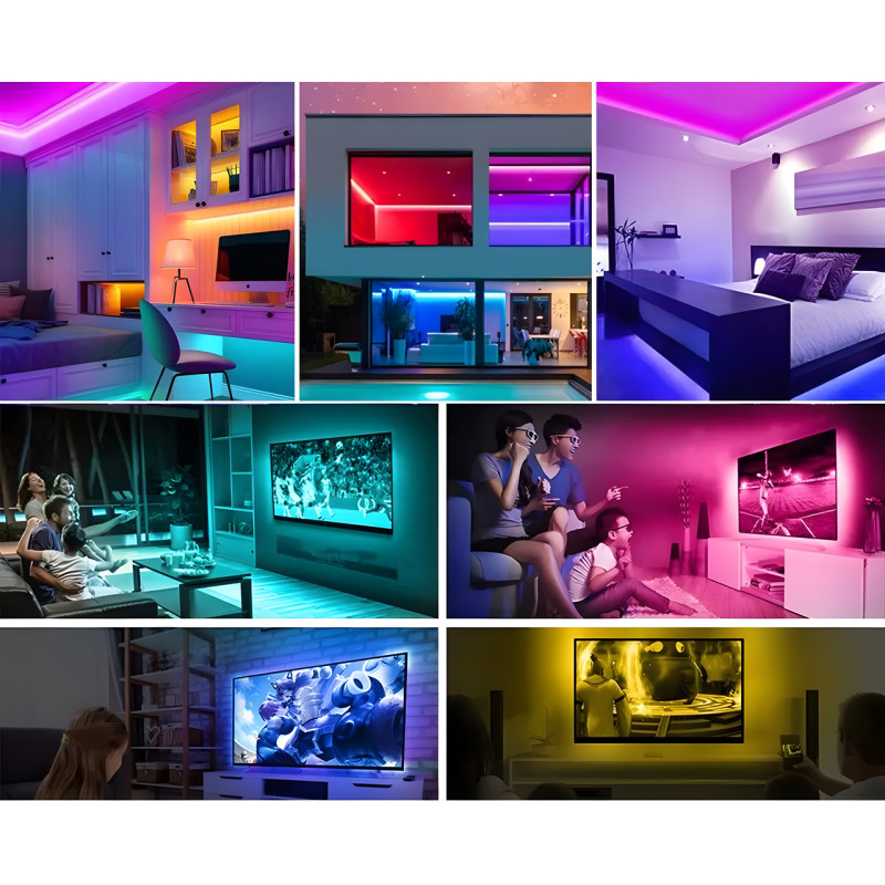 Світлодіодна стрічка LED RGB USB APP SF-20, самоклейні, 5 м, з пультом ДК, на 300 діодів фото - 5