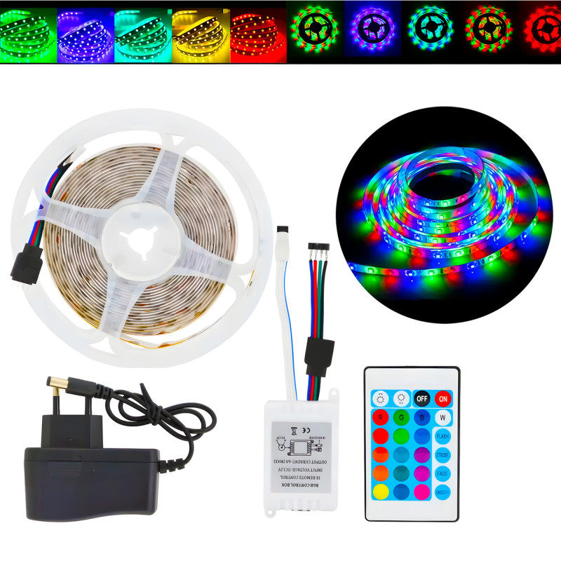 Світлодіодна стрічка LED RGB USB APP SF-20, самоклейні, 5 м, з пультом ДК, на 300 діодів фото - 3