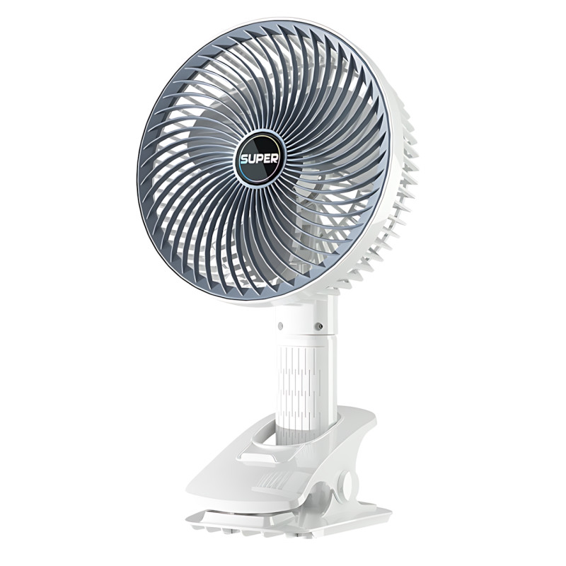 Вентилятор Mini USB Fan XL-1293 проводной, с прищепкой, бесщёточный мотор, 3 скорости, поворот 120°, белый фото - 2