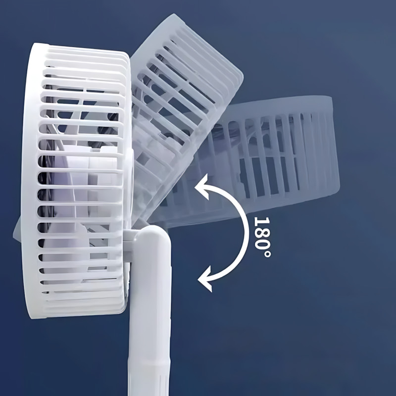 Вентилятор Mini USB Fan XL-1293 проводной, с прищепкой, бесщёточный мотор, 3 скорости, поворот 120°, белый фото - 3