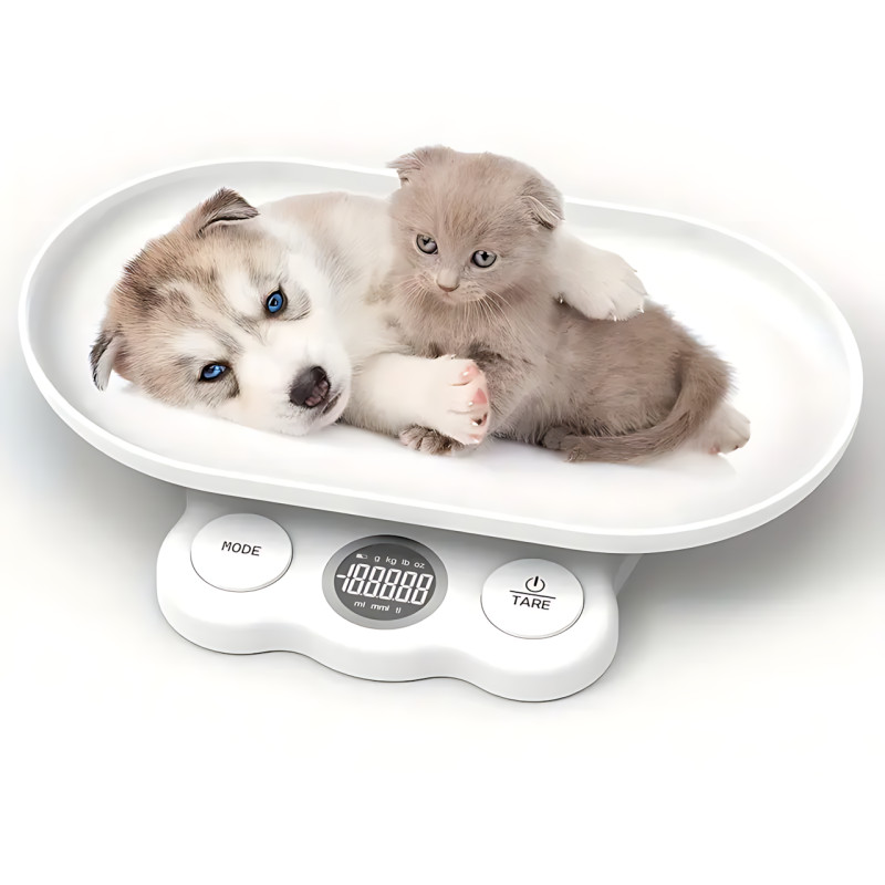 Цифрові ваги Weighing by weight AND 0.1 г-5 кг, 30×16×16 см, знімний піддон, USB/AAA, для кухні, тварин фото - 5