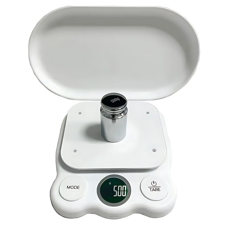 Цифрові ваги Weighing by weight AND 0.1 г-5 кг, 30×16×16 см, знімний піддон, USB/AAA, для кухні, тварин фото - 6