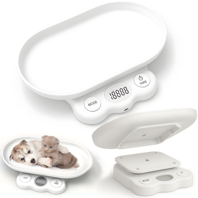 Цифрові ваги Weighing by weight AND 0.1 г-5 кг, 30×16×16 см, знімний піддон, USB/AAA, для кухні, тварин
