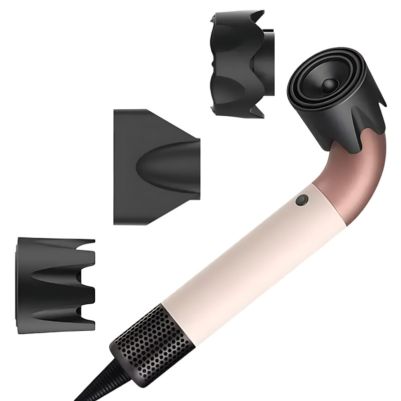 Фен  для волос HD-20, 1600 Вт, 6 насадок, ионизация и холодный обдув, профессиональный фен с эффектом Коанда, белый фото - 6