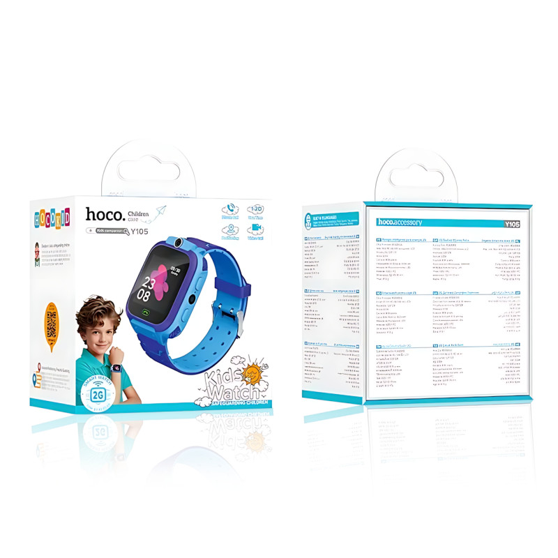 Детские смарт-часы HOCO Y105A, 1.44&Prime; LCD 128&times;128, SIM 2G (GSM), LBS-трекер, камера, Micro Chat, микрофон и динамик, аккумулятор Розовый фото - 9