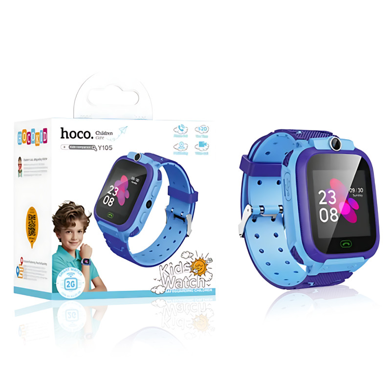 Детские смарт-часы HOCO Y105A, 1.44&Prime; LCD 128&times;128, SIM 2G (GSM), LBS-трекер, камера, Micro Chat, микрофон и динамик, аккумулятор Розовый фото - 8