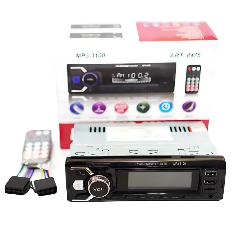 Автомагнитола RIAS 3100 1DIN – Bluetooth, 2xUSB, microSD, AUX, FM, 4x50W + Пульт ДУ фото - 6