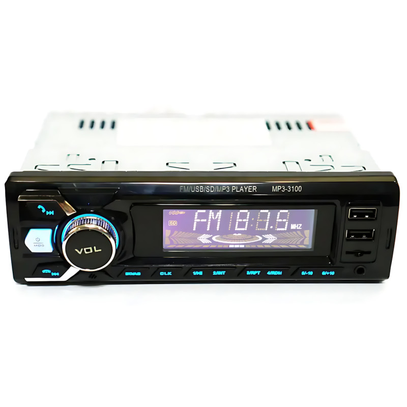 Автомагнитола RIAS 3100 1DIN – Bluetooth, 2xUSB, microSD, AUX, FM, 4x50W + Пульт ДУ фото - 3