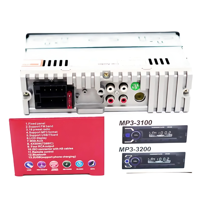 Автомагнитола RIAS 3100 1DIN – Bluetooth, 2xUSB, microSD, AUX, FM, 4x50W + Пульт ДУ фото - 5