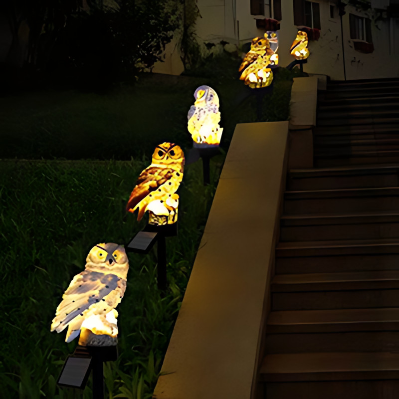 Садовая фигурка-светильник на солнечной батарее «Сова», газонный уличный декор, автономная подсветка, влагозащита, 15 см фото - 10