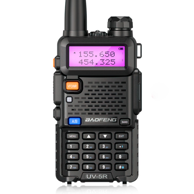 Радиостанция Baofeng UV-5R с радиусом до 18 км,  VHF/UHF, 1800 мА/ч