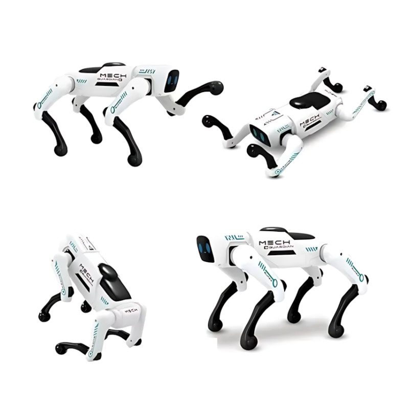 Інтерактивний робот-собака Mech Guardian QF660-2 з RC-пультом, застосунком, музикою, підсвіткою, кульками, рухами, акумулятором фото - 4