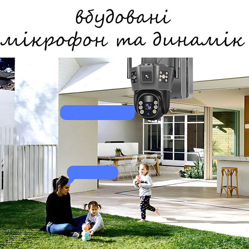 Поворотная 4G камера видеонаблюдения с 3 линзами SD 35-4G, от солнечной панели, 5 Мп, с акб 10 000 мАч фото - 5