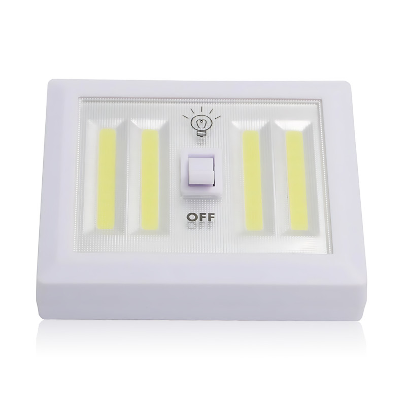 Светильник беспроводной Light Switch HY-604 с тумблером, COB LED, магнитное крепление, 9 Вт, на батарейках AAA, переносной, белый фото - 3