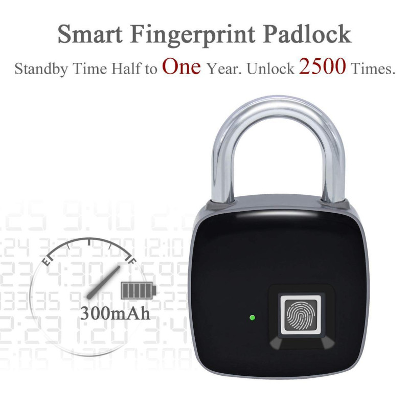Умный биометрический замок с отпечатком пальца USB Rechargeable Smart Keyless Fingerprint Lock фото - 4