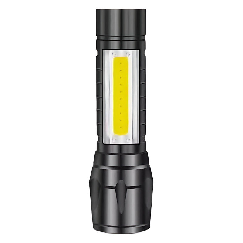 Фонарь тактический ручной аккумуляторный BL-511, USB с 3 режимами света и боковыми диодами CОВ фото - 3