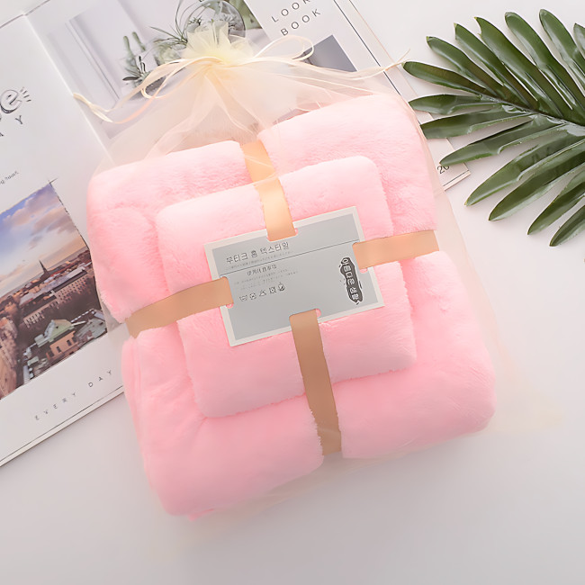 Набор 2 флисовых полотенец Мечта Towel blanket  AND 521-2415, банное 145х80 см, для лица 75х35 см