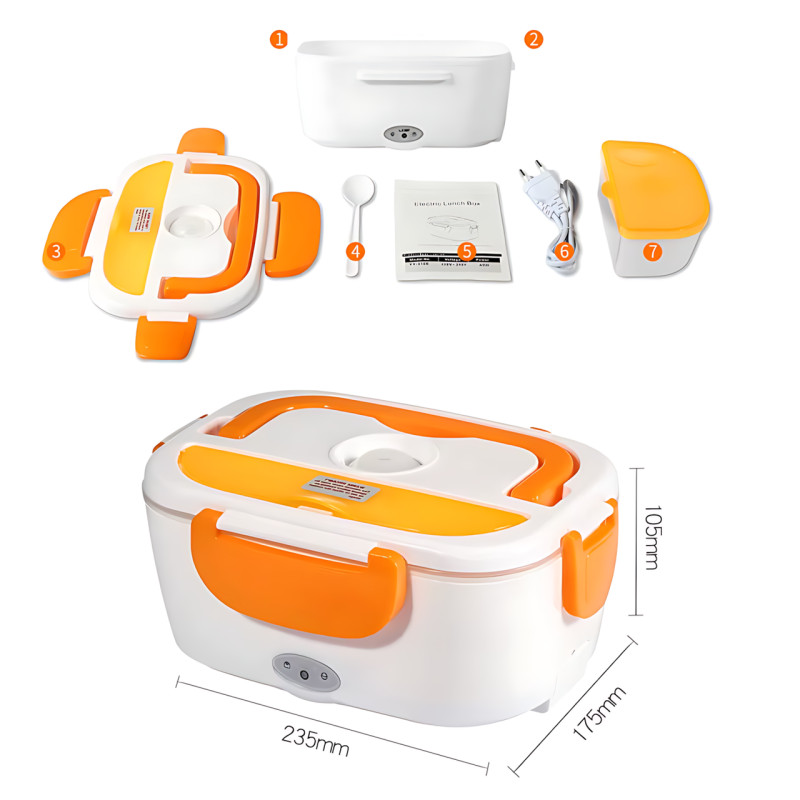 Ланчбокс із підігріванням The Electric Lunch Box 220V — 1.2 л, 2 відділення, герметичний контейнер, паровідвід фото - 10