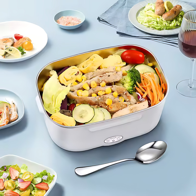 Ланчбокс із підігріванням The Electric Lunch Box 220V — 1.2 л, 2 відділення, герметичний контейнер, паровідвід фото - 7