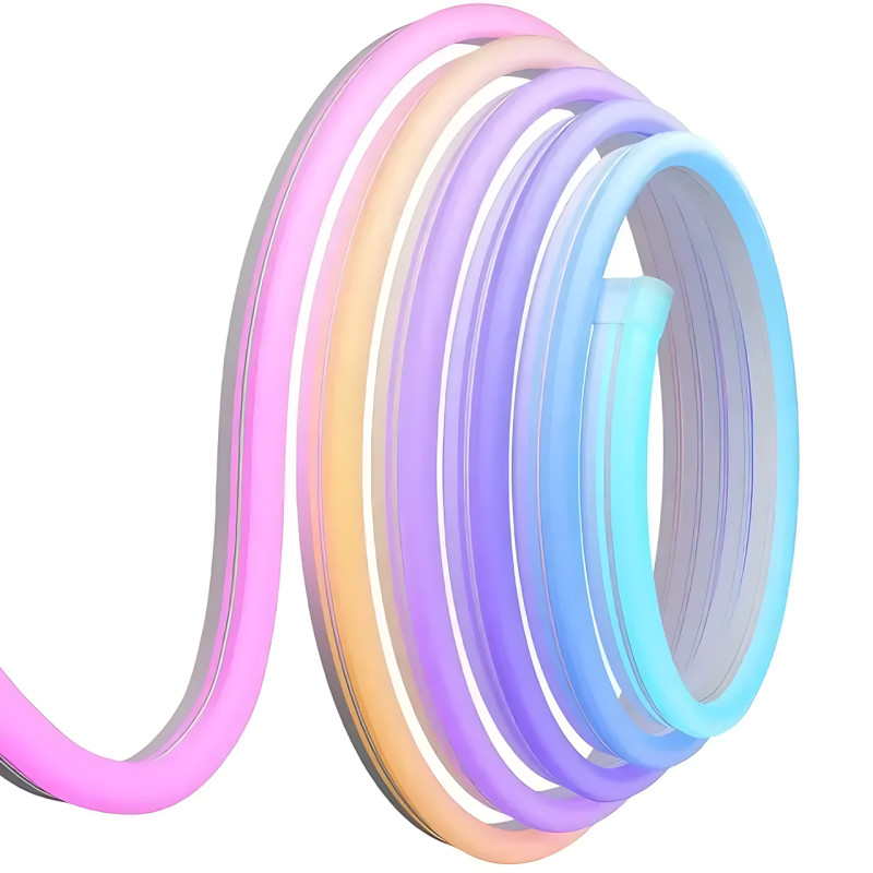 Гибкая светодиодная неоновая лента RGB 2м Wi-Fi Music Sync 12–24В, с пультом, приложением, диммером, силиконовая, 84 LED, IP67 фото - 3