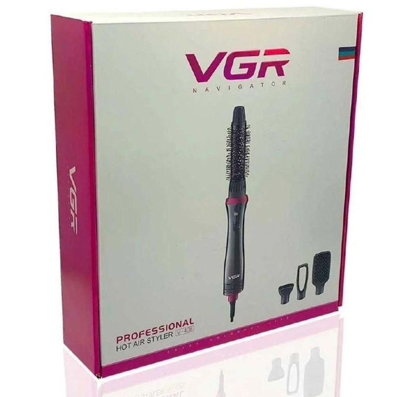 Многофункциональный фен-стайлер для укладки и завивки волос 4 насадки в 1 + ФУНКЦИЯ ИОНИЗАЦИИ  VGR V-408 фото - 5