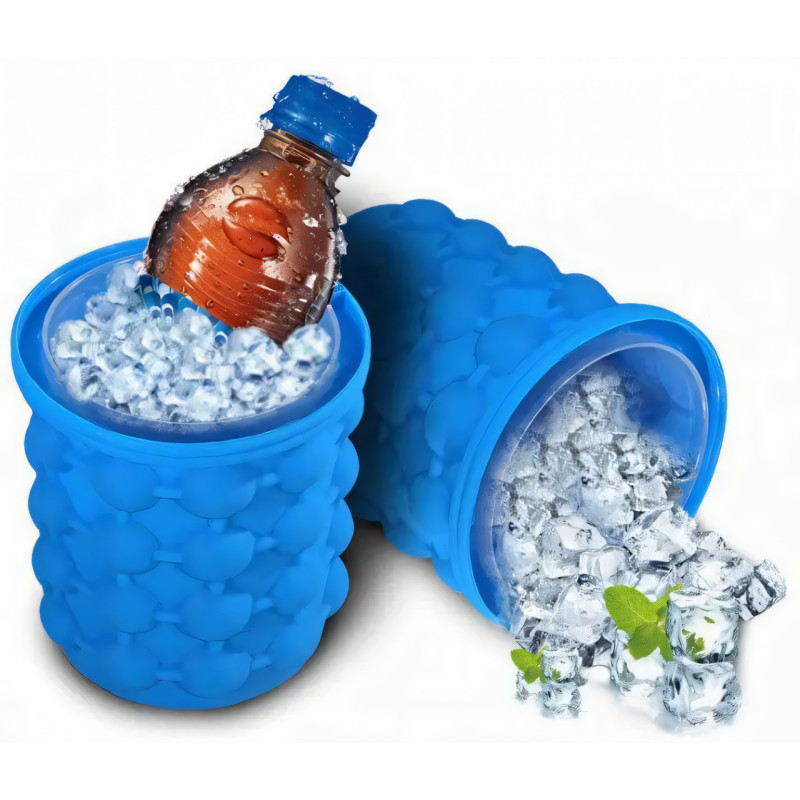 Силиконовая форма для льда Ice Cube Maker Genie, чаша для льда 50*50 см, ведро для льда 980 мл, 120 кубиков фото - 6