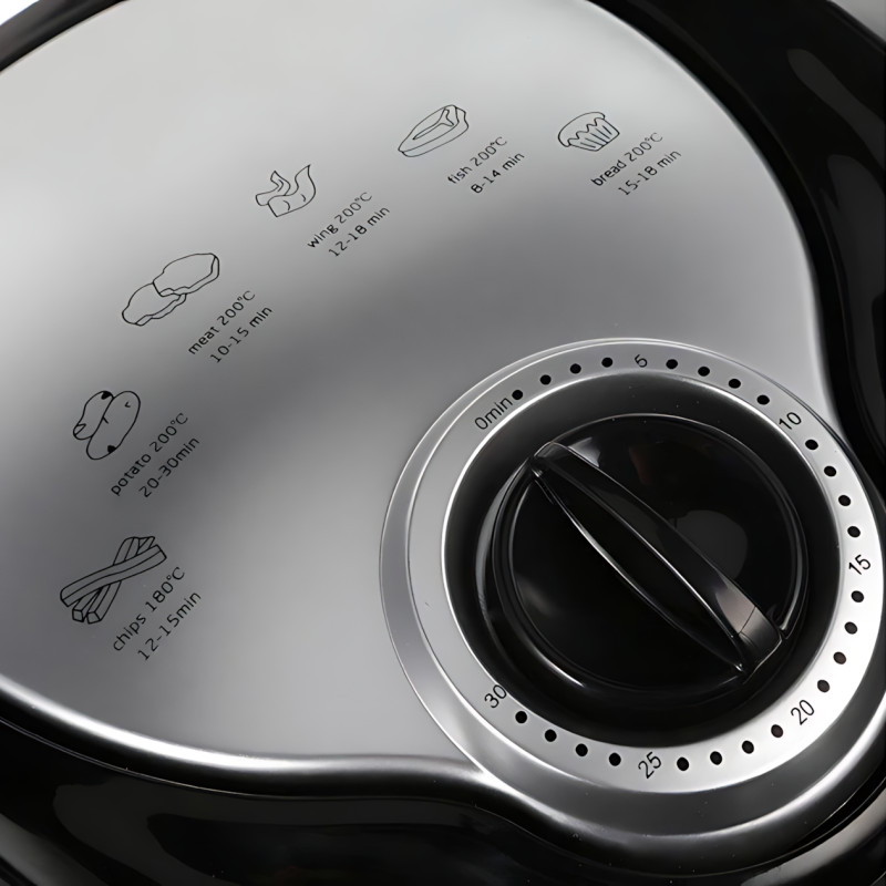 Мультипечь-аэрофритюрница Domotec MS-3220 4.5 л, мощность 1300 Вт, 6 программ, механическое управление, черный фото - 9