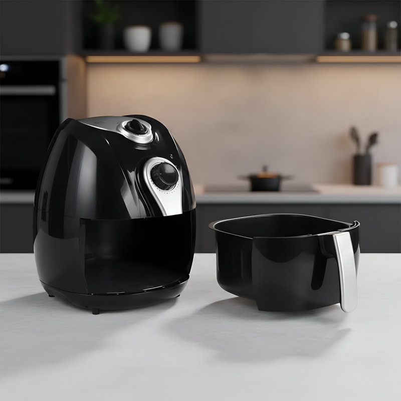 Мультипечь-аэрофритюрница Domotec MS-3220 4.5 л, мощность 1300 Вт, 6 программ, механическое управление, черный фото - 4