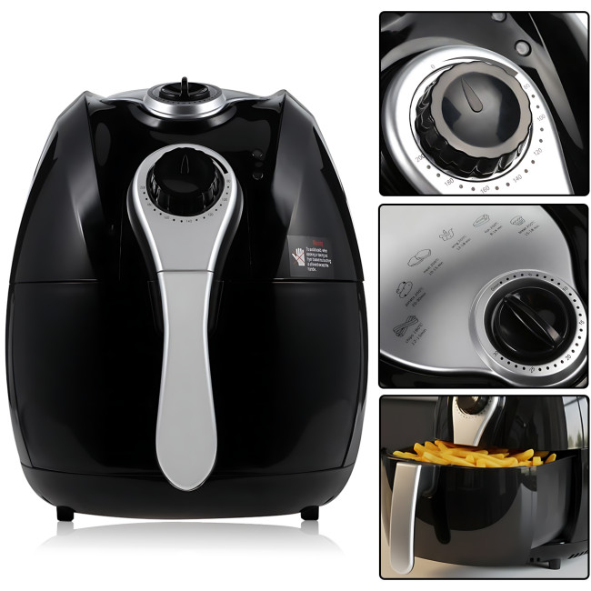 Мультипечь-аэрофритюрница Domotec MS-3220 4.5 л, мощность 1300 Вт, 6 программ, механическое управление, черный