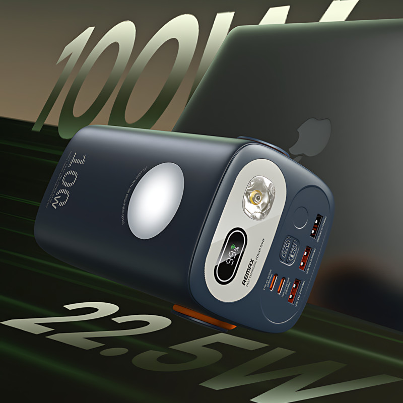 Power Bank REMAX Gutitan Series 100W, 60000mAh, 22.5W PD+QC с двумя Type-C и фонариком фото - 6