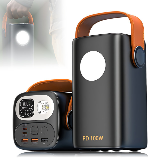 Power Bank REMAX Gutitan Series 100W, 60000mAh, 22.5W PD+QC с двумя Type-C и фонариком