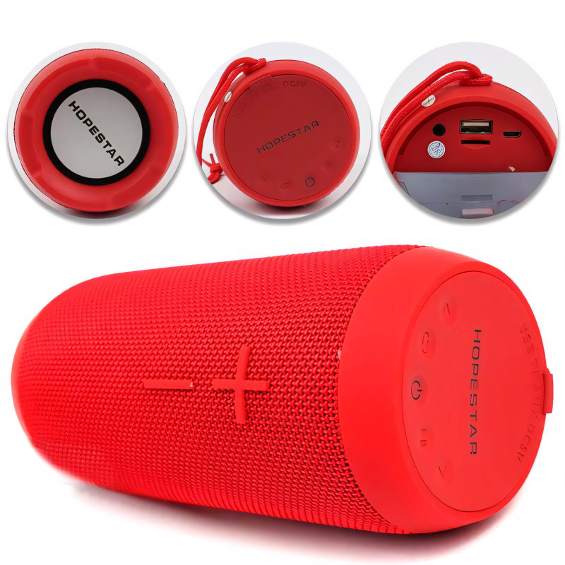 Портативная Bluetooth-колонка Hopestar P7, 10w, 2000 mAh, влагозащищенная Красный фото - 2