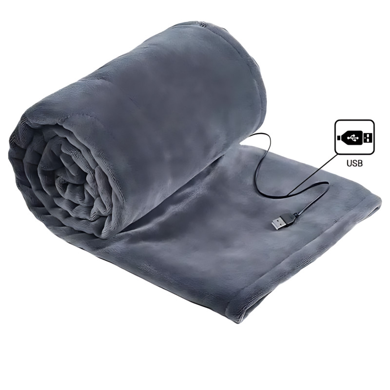 Плед с подогревом 45-55 градусов, согревающее электро одеяло пончо Electric Heating Shawl Blanket, порт USB фото - 2