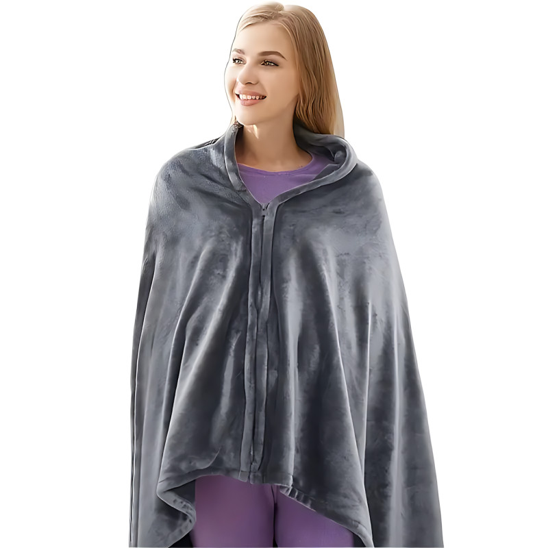 Плед с подогревом 45-55 градусов, согревающее электро одеяло пончо Electric Heating Shawl Blanket, порт USB фото - 5
