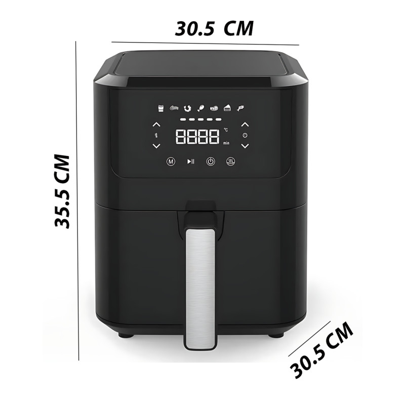 Електричний аерогриль Air Fryer Crownberg CB 5543 з решіткою, 8 програм, 1500 Вт, чаша 4 л фото - 9