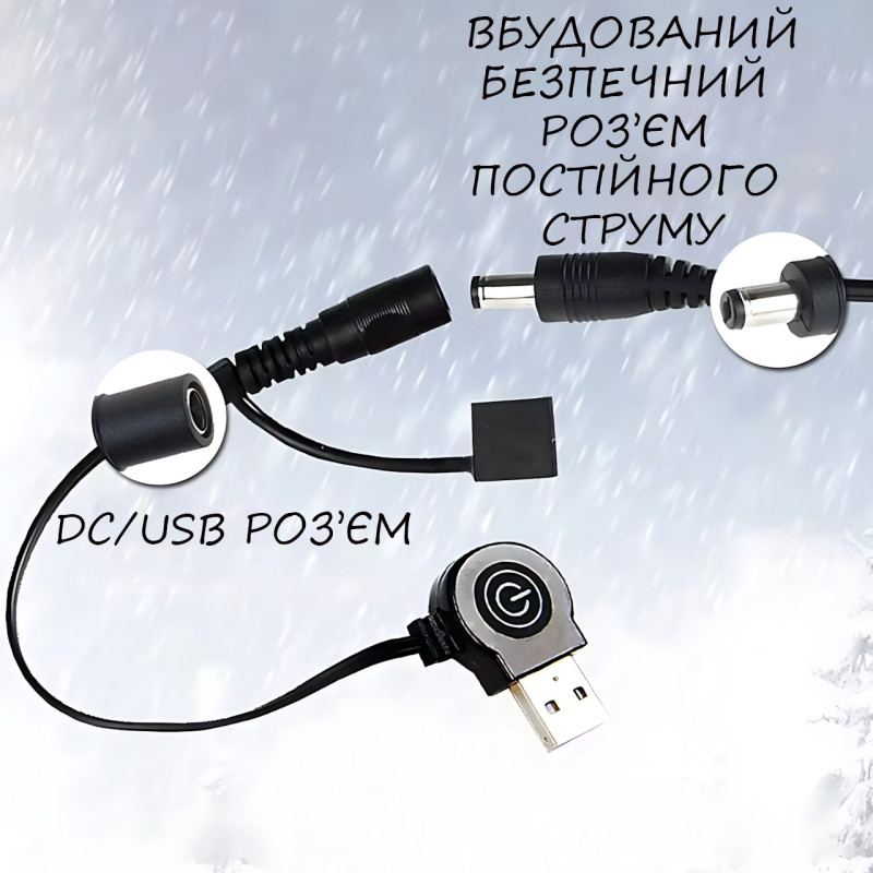 Согревающий коврик в авто, на стул, под ноги, для животных, работает от usb, три режима 38°- 65°C, 45 х 45 cm фото - 5