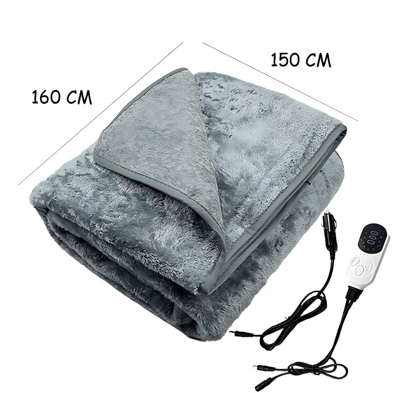 Автомобильная электропростынь MA703, 12 В, 60 Вт, 9 режимов и 9 таймеров, защита от перегрева, флис, 160×150 см фото - 47