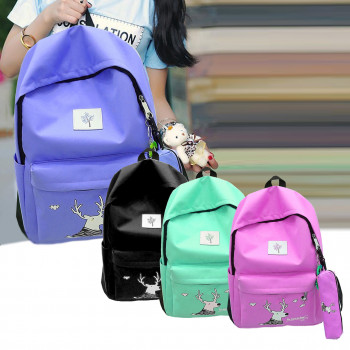 Детский рюкзак набор 4 в 1 с оленем для школы цвет на выбор
