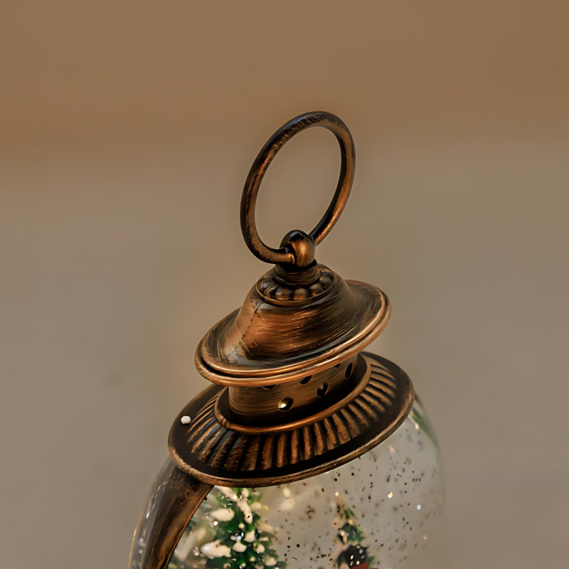 Різдвяний нічник-ліхтар «Сніжна Родина» AT-D16S, з підсвіткою, блискітками, на батарейках, 12.5 х 8.5 см фото - 4