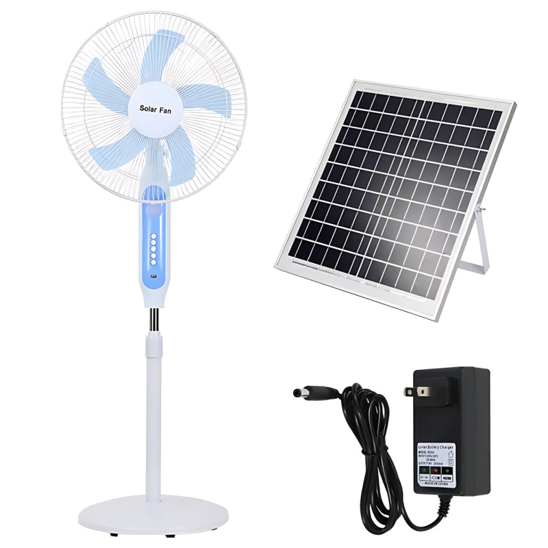Вентилятор підлоговий Solar Fun MNJ-188 із сонячною панеллю 20 Вт, 16 дюймів, 25 Вт, 3 швидкості, кнопки фото - 10
