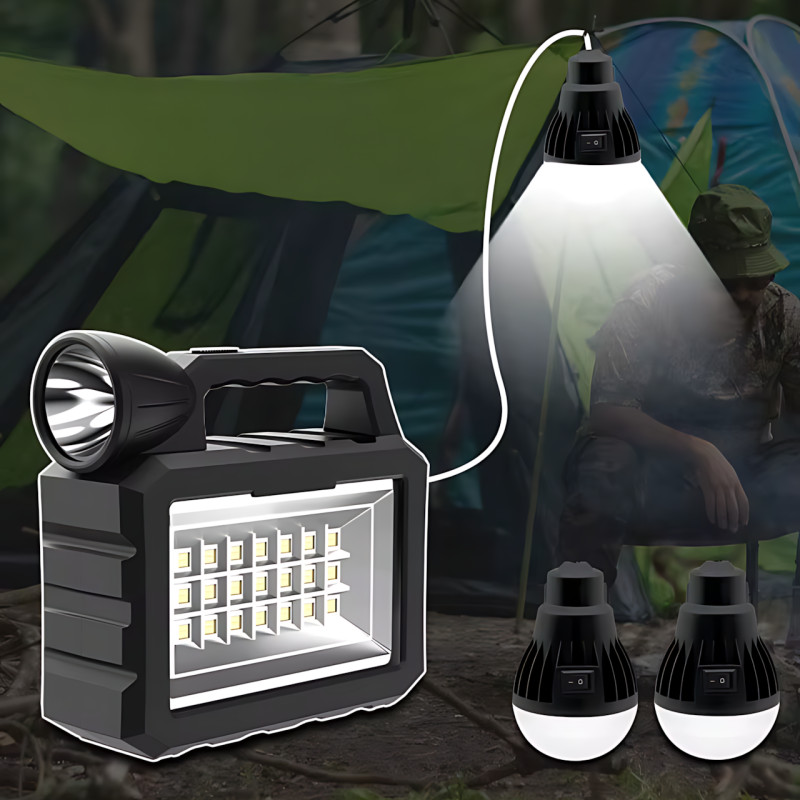 Портативная зарядная станция Solar CL-28 с аккумулятором 8000 мА·ч, 3 LED-лампами, солнечной панелью, 2 USB фото - 38