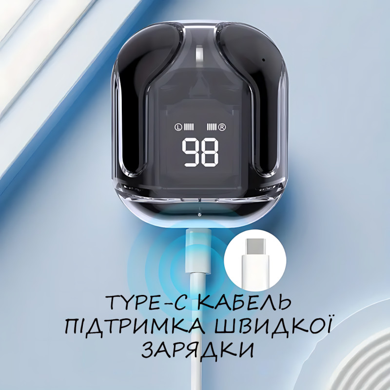 Бездротові навушники Bluetooth ultrapods з мікрофоном, 250 мА·год, сумісні з Android і Apple, діапазон 10 м Зелений фото - 8