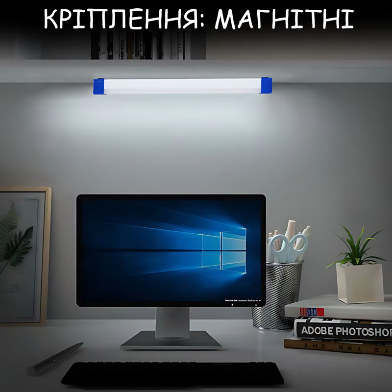 Аккумуляторная LED лампа CBK BK-150 с магнитным креплением, переносной светильник USB-microUSB с пультом фото - 9