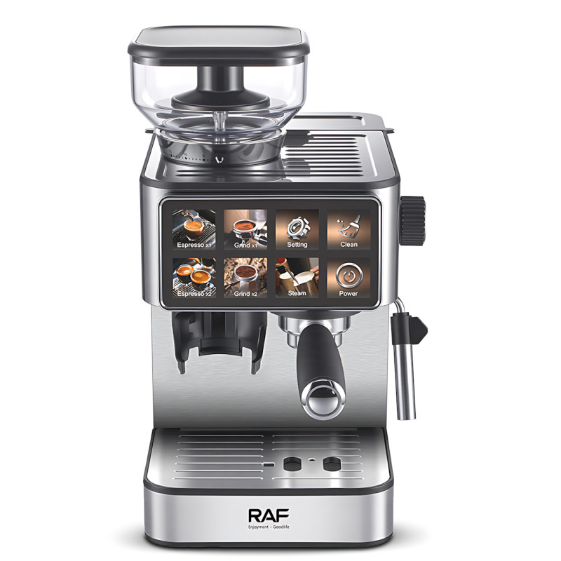 Полуавтоматическая кофемашина RAF R0206 с двойным бойлером, 20 бар, 1.8 л, капучинатор, эспрессо/латте, 1600 Вт, нержавеющая сталь фото - 2