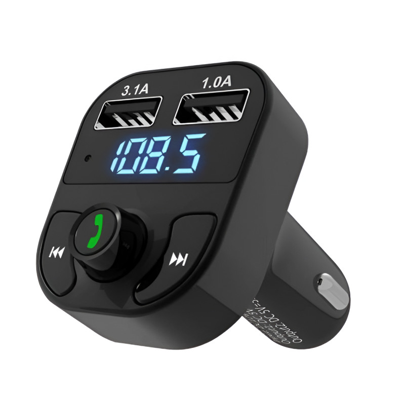 Прикуриватель с функцией FM Модулятора CAR X8, трансмиттер для авто с Bluetooth, MP3 фото - 2