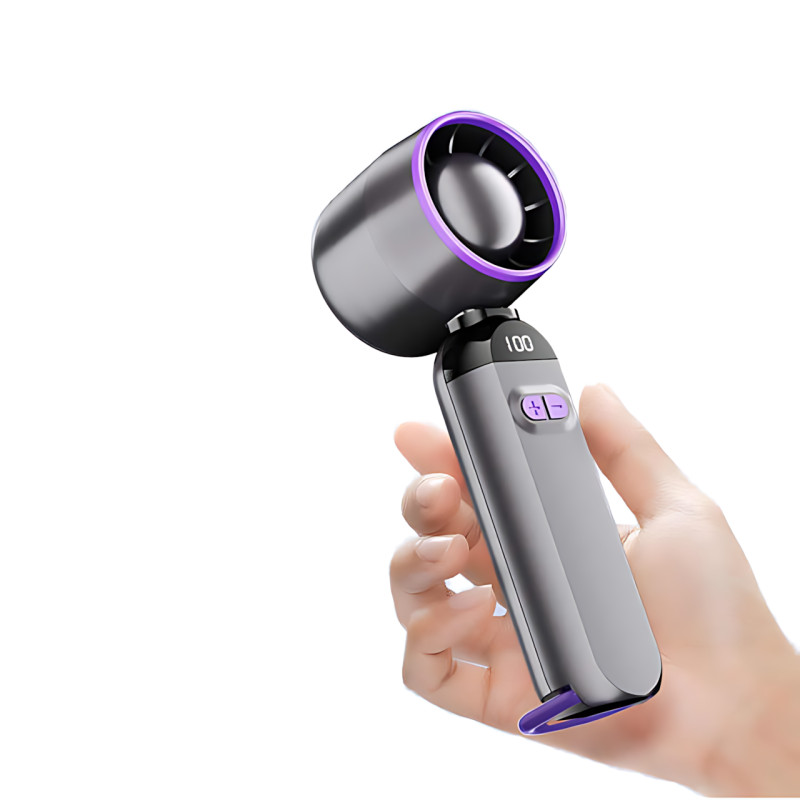 Ручной USB-вентилятор Turbo Fans LY-937, 5 скоростей, складной, 3000 мА·ч, 5 Вт, серый фото - 3