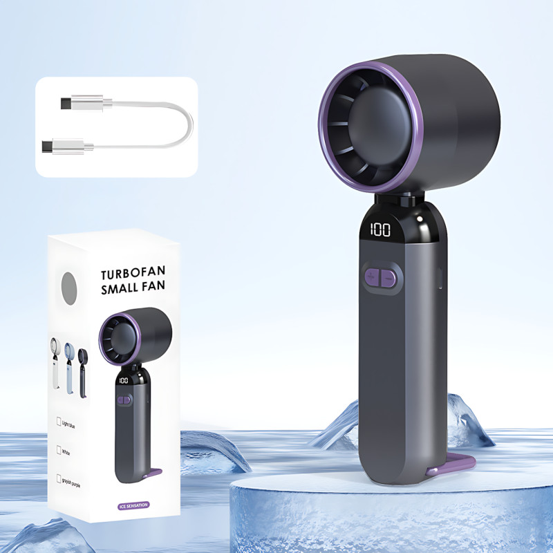 Ручной USB-вентилятор Turbo Fans LY-937, 5 скоростей, складной, 3000 мА·ч, 5 Вт, серый фото - 9