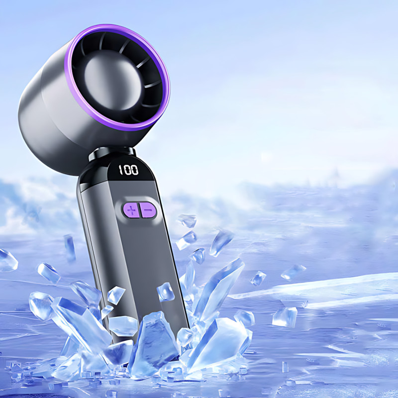 Ручной USB-вентилятор Turbo Fans LY-937, 5 скоростей, складной, 3000 мА·ч, 5 Вт, серый фото - 7