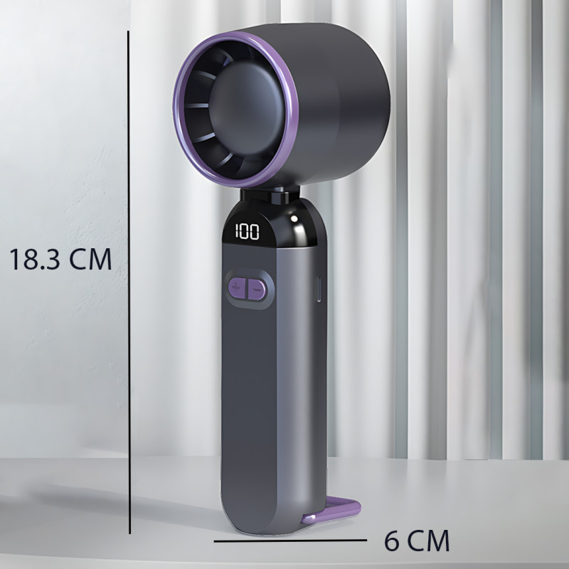 Ручной USB-вентилятор Turbo Fans LY-937, 5 скоростей, складной, 3000 мА·ч, 5 Вт, серый фото - 8